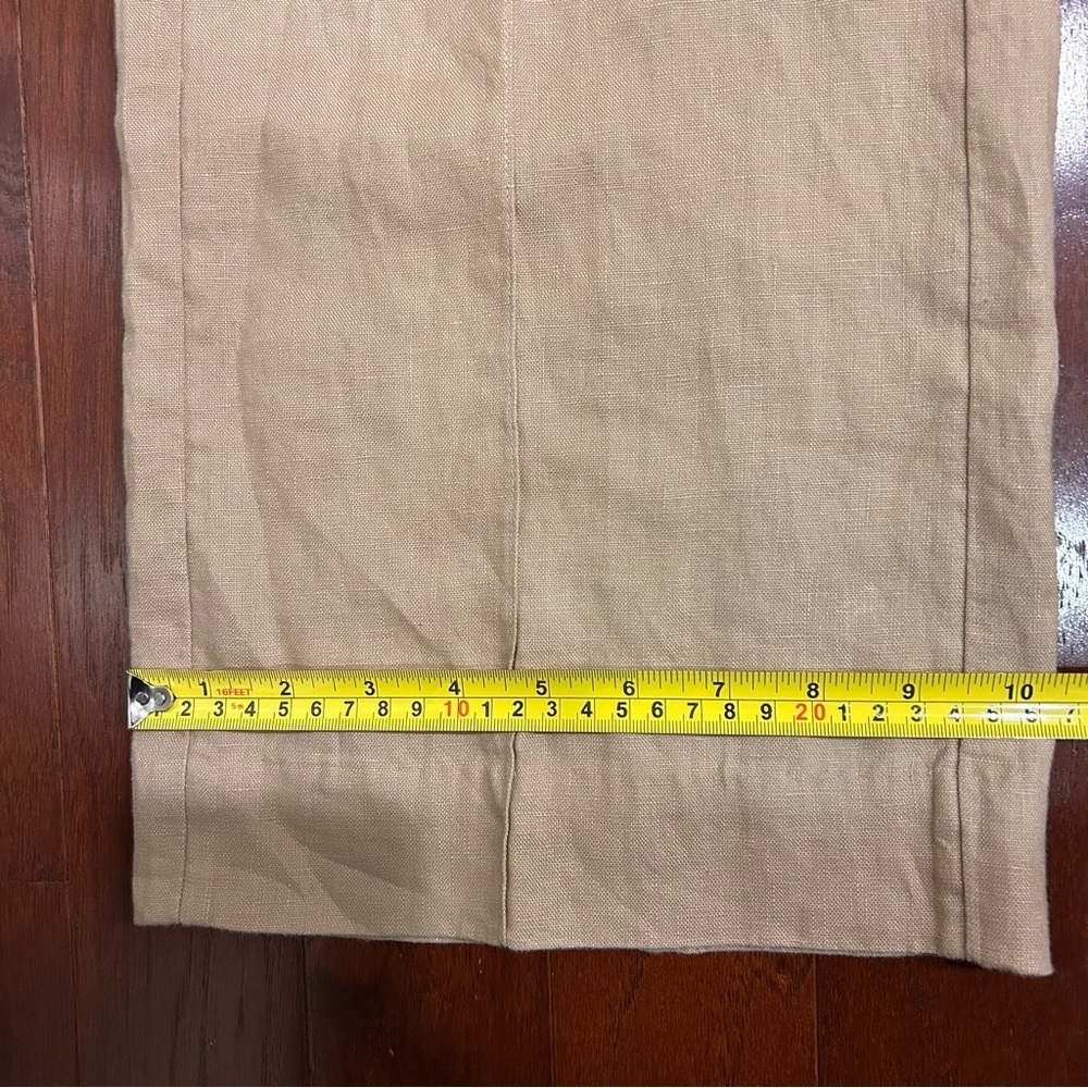 COS 100% LINEN WIDE-LEG TROUSERS color khaki EU34 US 4 adjustable waist pockets - Picture 9 of 9